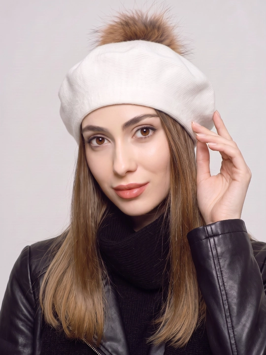 Ayollar va qizlar uchun beret, klassik toʻqilgan shapka, kuz qish mavsum bosh kiyimi - 