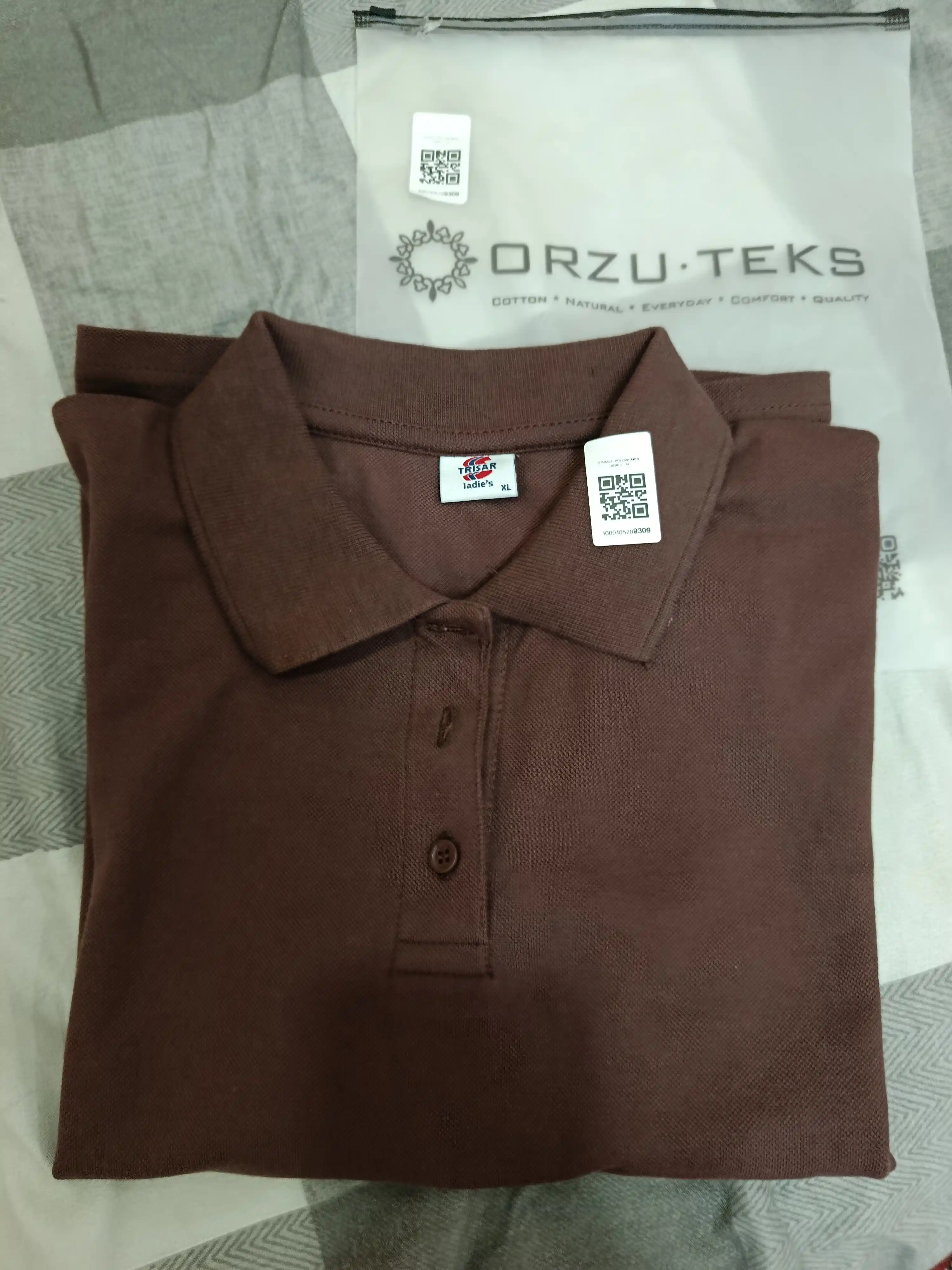 Ayollar uchun polo futbolkasi, Finka, 100% paxta, asosiy, ORZU-TEKS