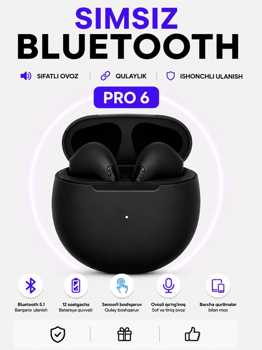 Simsiz quloqchinlar Pro 5 air, Pods Pro 6 - 