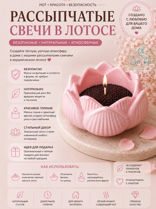 Рассыпчатые свечи — уют, красота и особая атмосфера для дома, для подарка,  праздников - 
