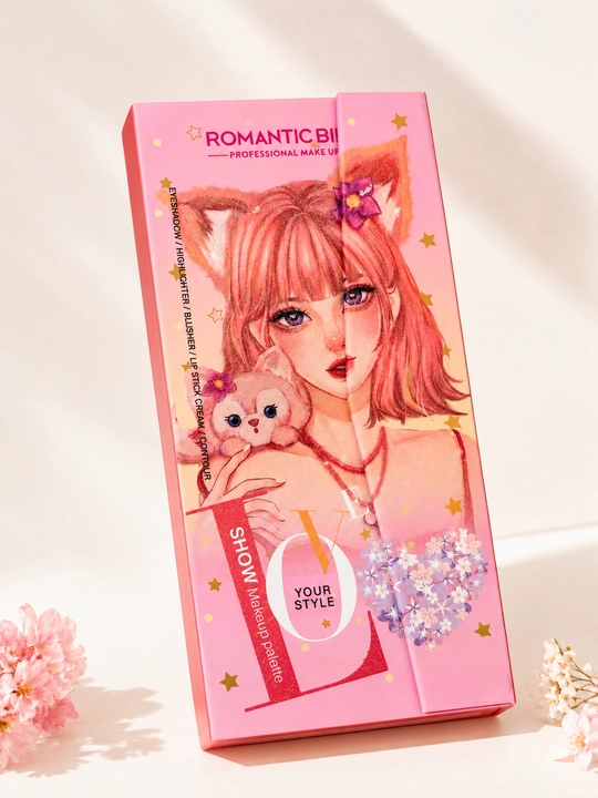 Книга-палетка для макияжа Romantic Bird 5 в 1, универсальный набор для яркого образа
