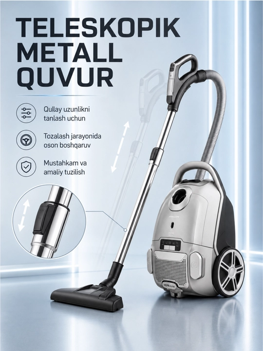 Avalon 2200 W HEPA filtrli changyutgich, pol va gilamlar uchun