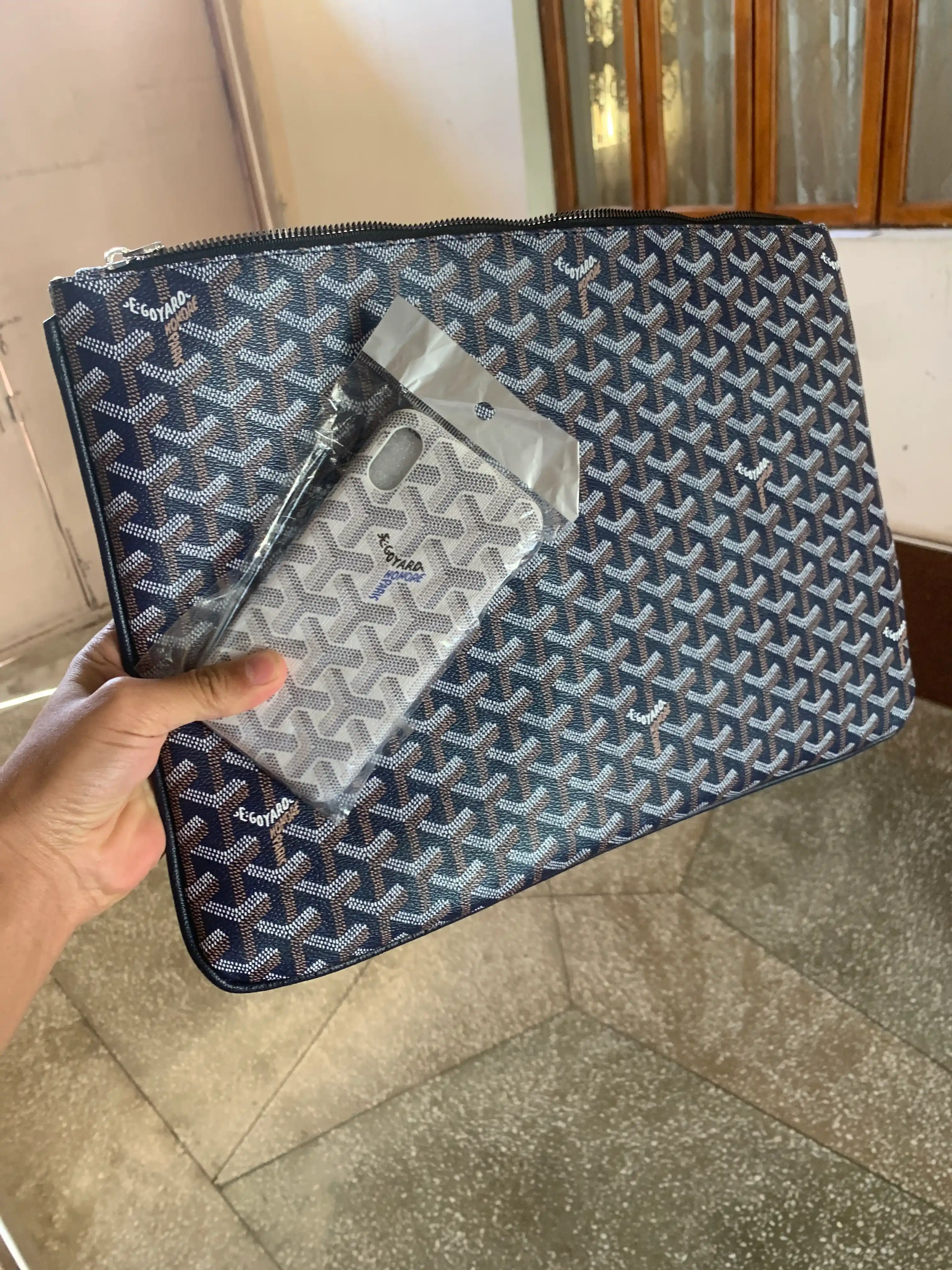 Мужская сумка Goyard из эко-кожи, барсетка для мужчин, дипломат