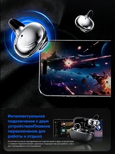 WiWU Openbuds O501, Simsiz Quloqchin, IPX4, 8 soatgach ishlash, simsiz naushnik