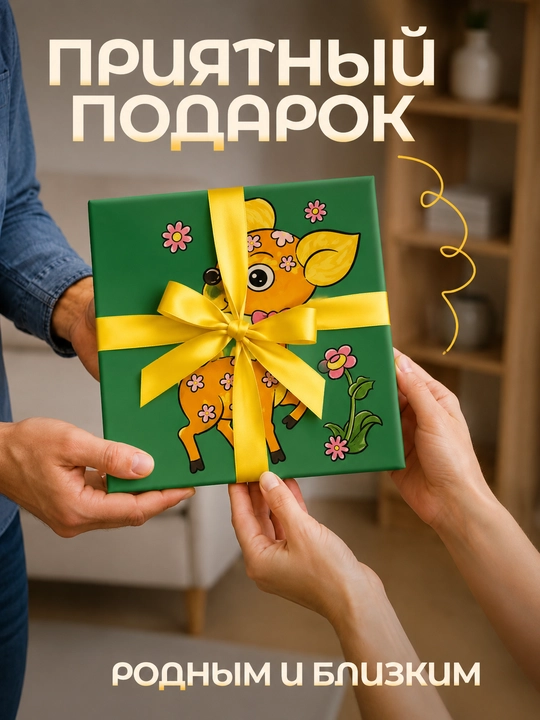Набор для рисования на холсте для детей, в комплекте: мольберт, краски и кисть