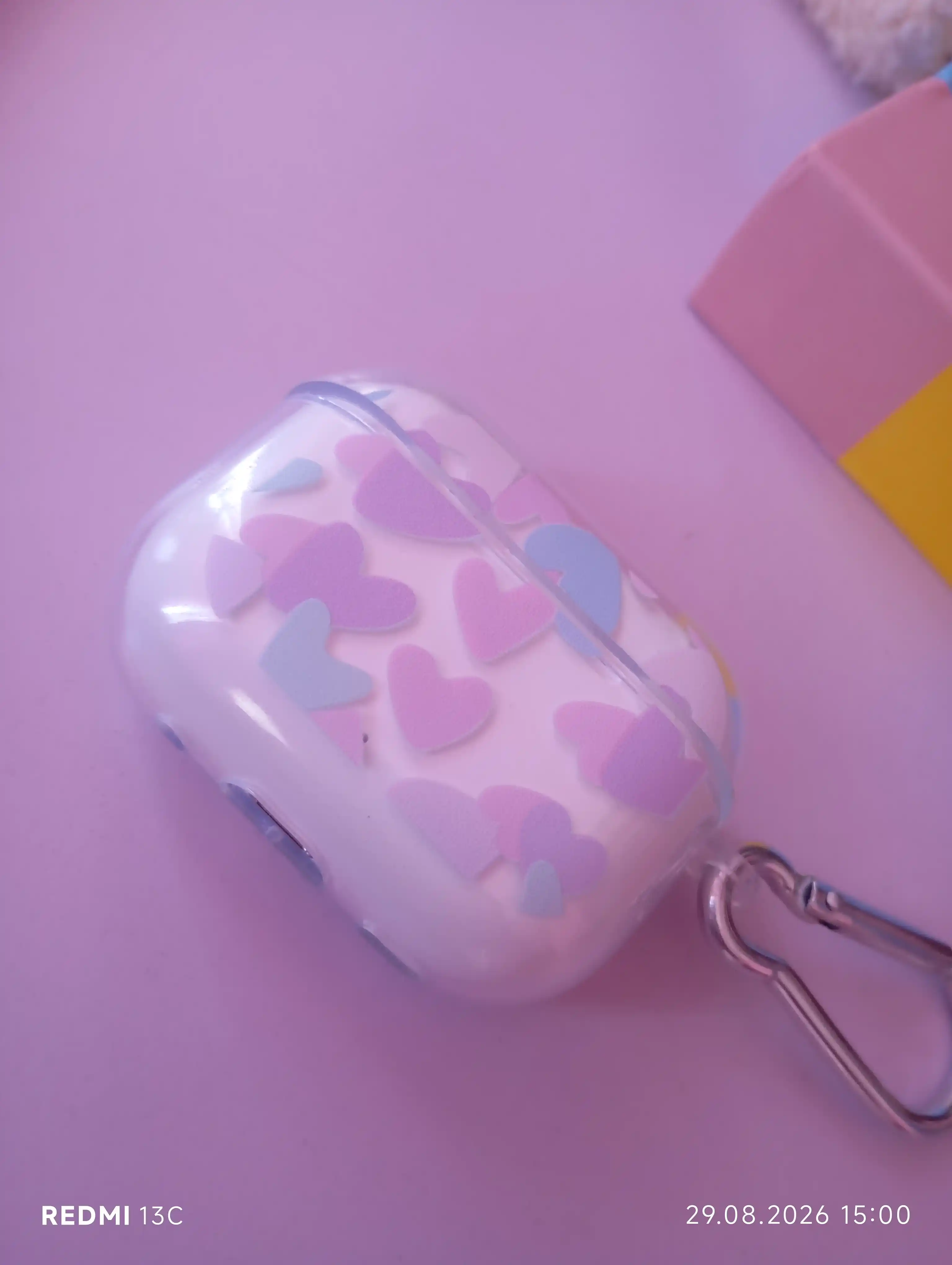 AirPods 1, 2 / Pro, 3, 4 simsiz quloqchinlar uchun g'ilof, yurak nashri bilan