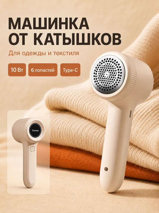 Машинка для удаления катышков SY-2025, аккумуляторная, Type-C, 10 Вт - 