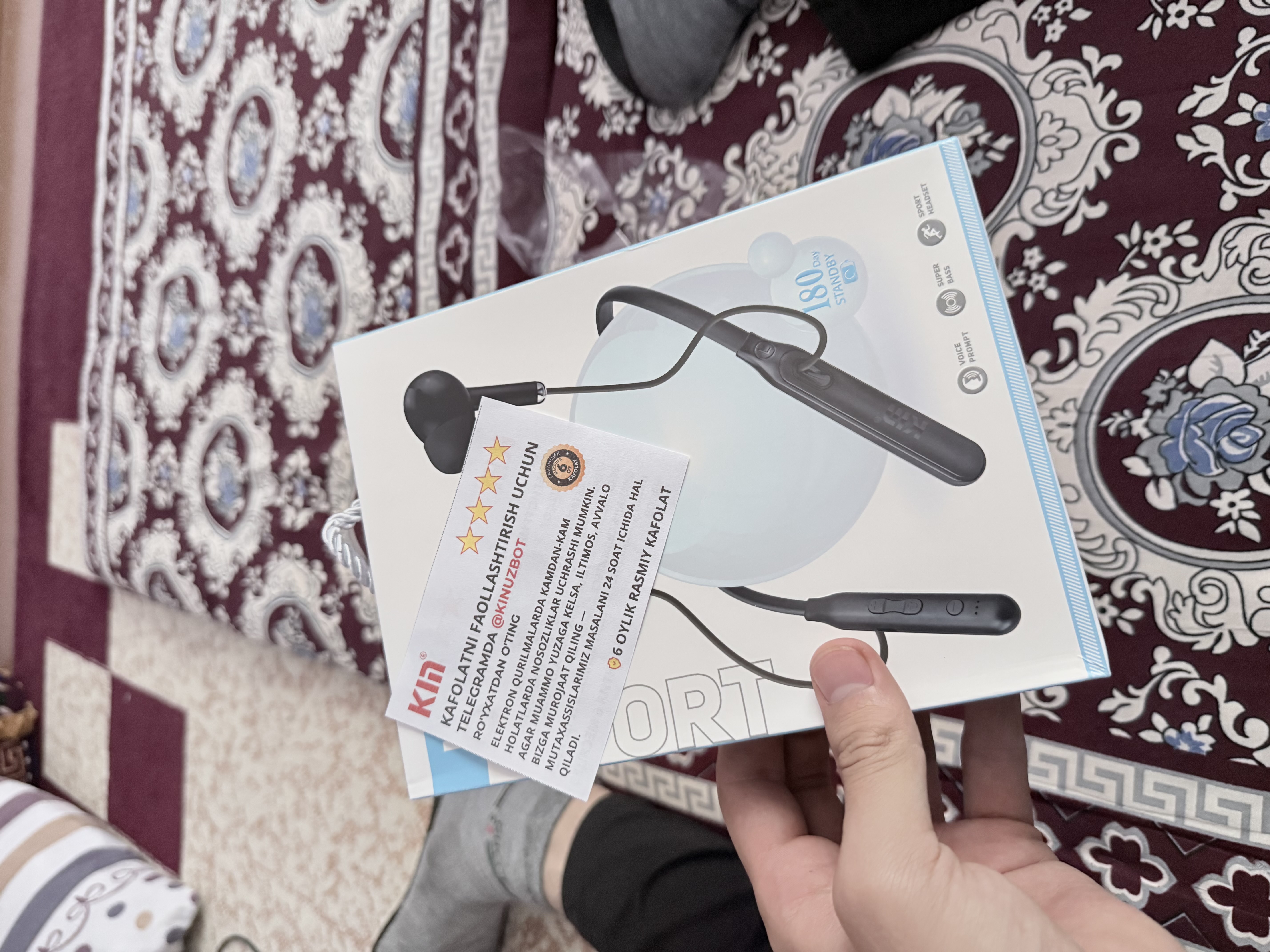 Simsiz quloqchin KIN KL02, Bluetooth garnitura, 5 soat ishlash, 2ta qurilmaga ulanish