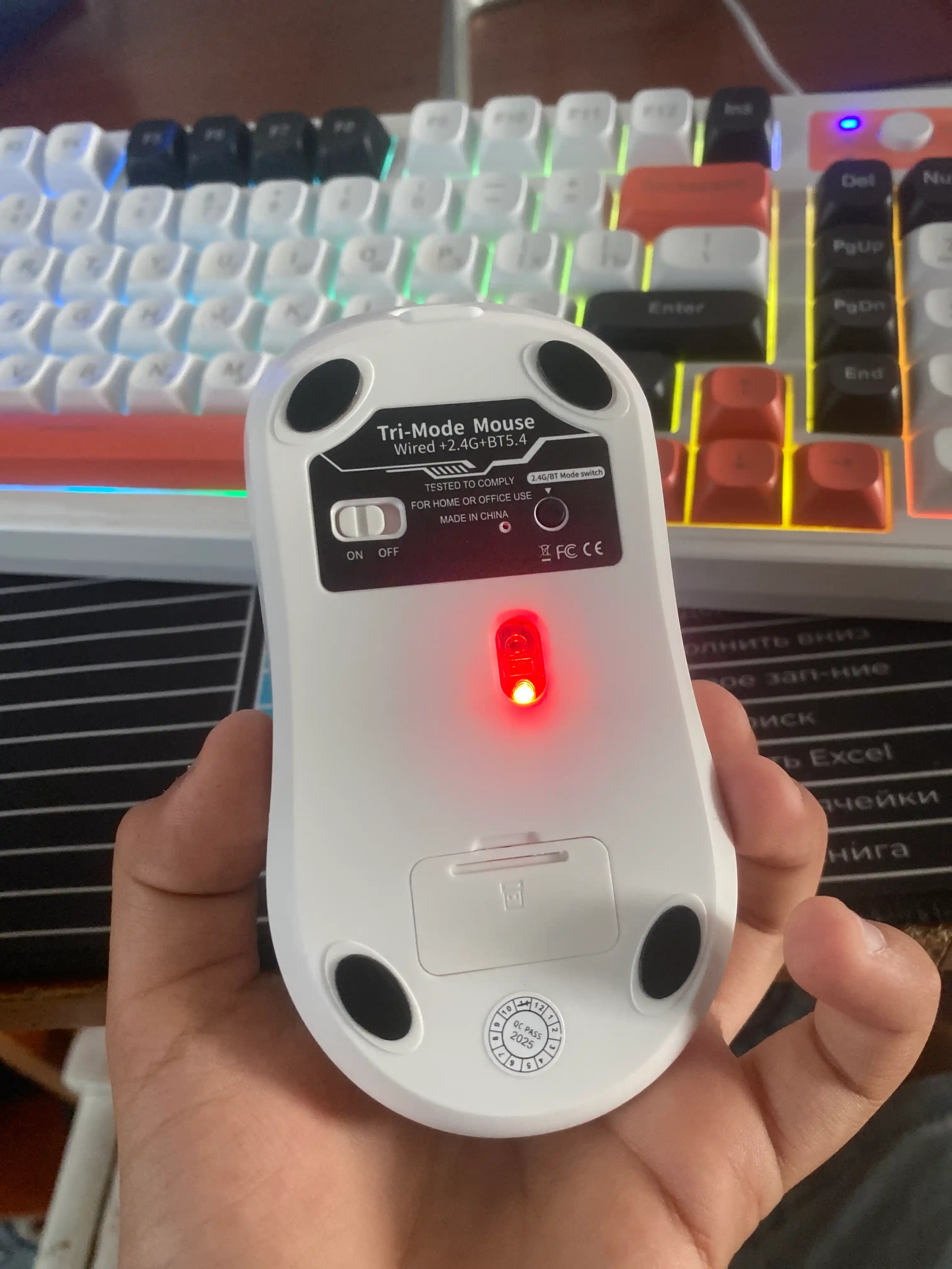 Simsiz Sichqoncha PRO 8000 DPI Bluetooth + 2.4GHz + Type-C
