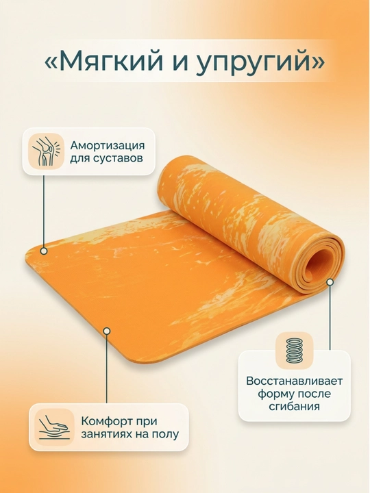 Коврик для йоги и фитнеса EVA YOGA MAT, спортивный, нескользящий, тренировочный