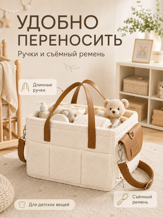 Корзина-органайзер для хранения одежды, игрушек и детских вещей - 