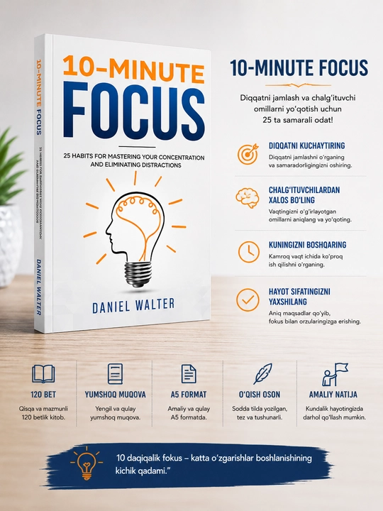 10-minute focus. Daniel Walter (Kitob ingliz tilida) - 