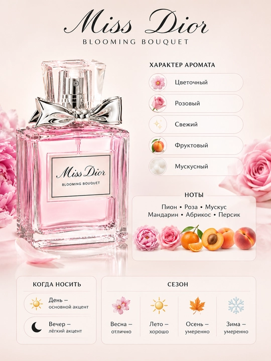 Ayollar atiri Miss Dior Blooming Bouquet, duxi ayollar uchun