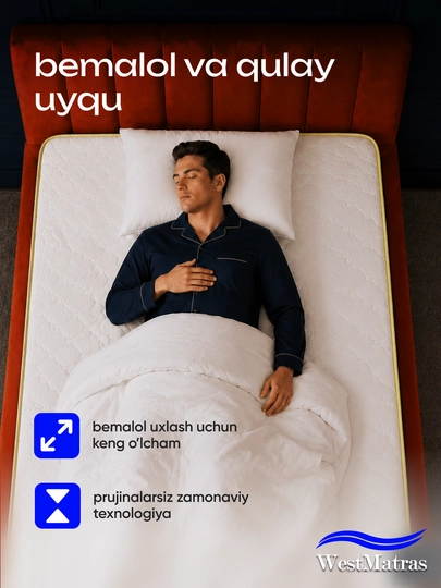 WestMatras Foam matras 100x200 sm: prujinasiz, anatomik va ergonomik uyqu. Yuqori sifat