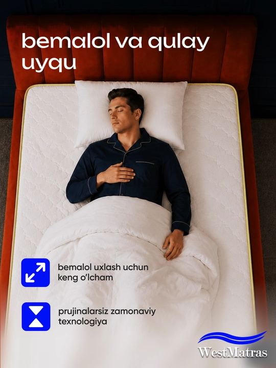 Беспружинный матрас WestMatras Foam 200х200 см: анатомический комфорт и идеальный сон
