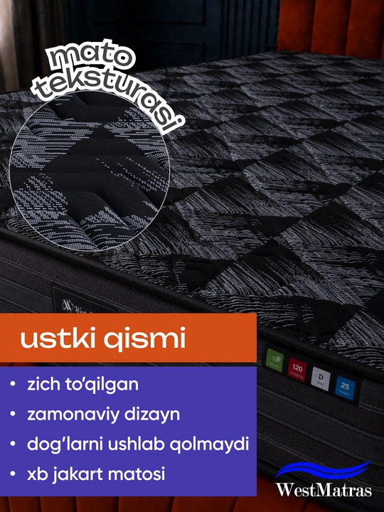 Dark Night – prujinasiz ortopedik matras, 28 sm, matraslar