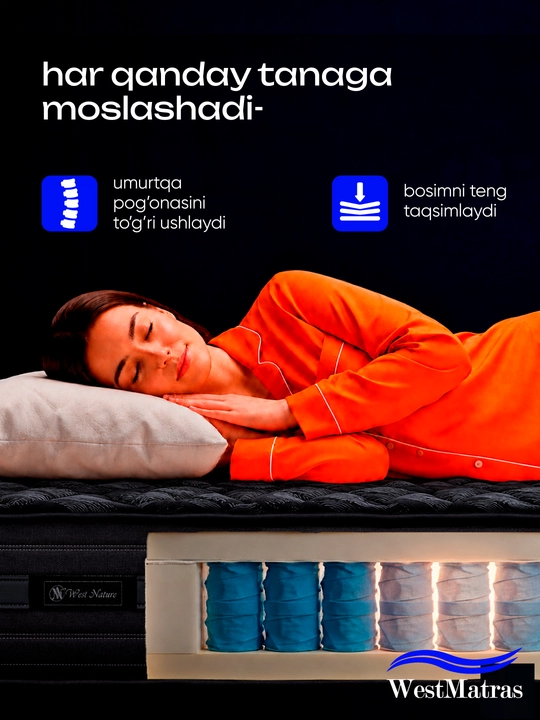 Dark Night – prujinasiz ortopedik matras, 28 sm, matraslar