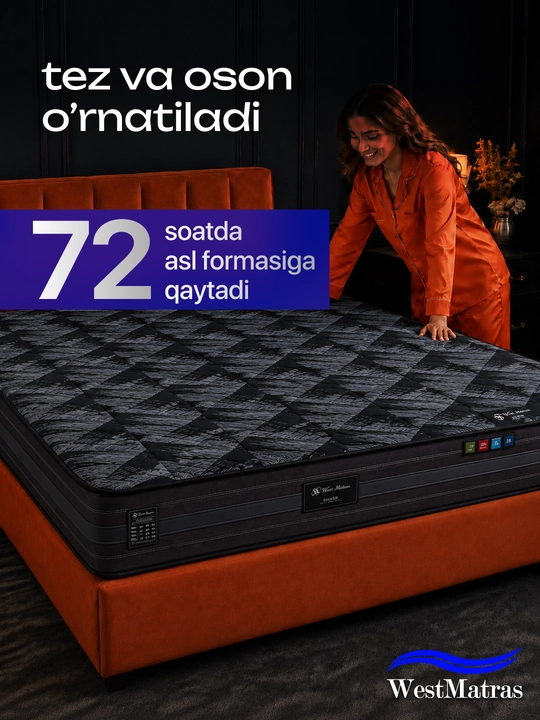 Dark Night – prujinasiz ortopedik matras, 28 sm, matraslar - 