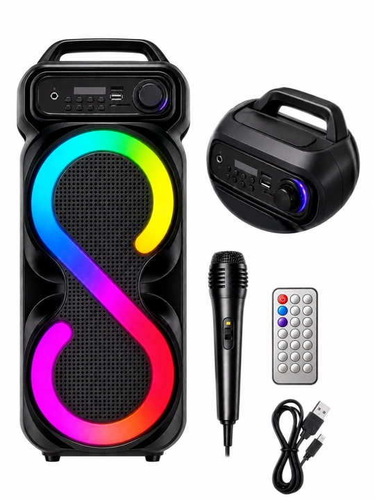ZQS4270M Bluetooth kolonka, RGB chiroqli, mikrofon va pult bilan - 