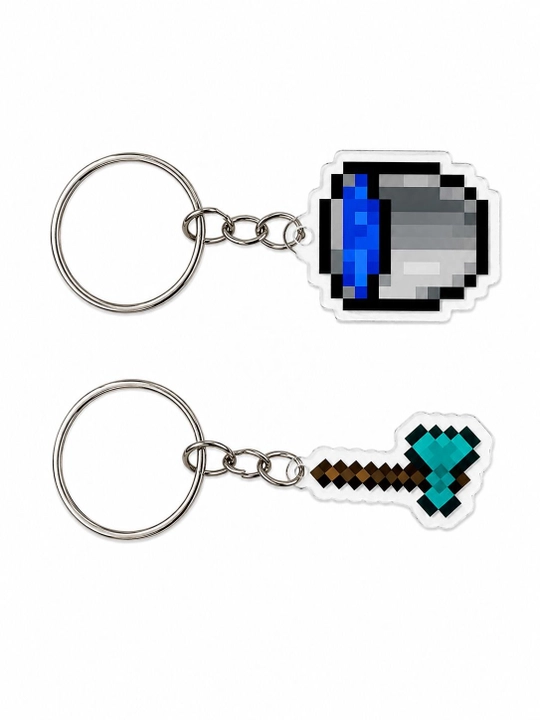 Брелoки Minecraft, вешалки для ключей, 2 штуки