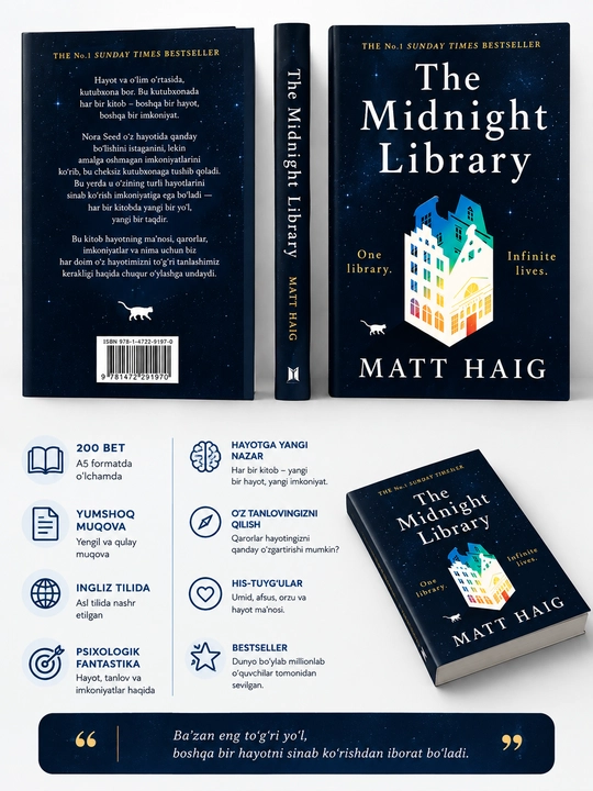 The midnight library. Matt Haig (Kitob ingliz tilida)