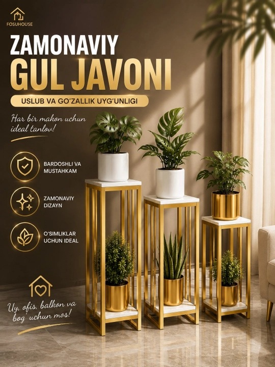 Gul uchun podstavka metall baland dekorativ taglik