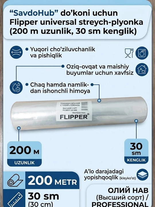 Стрейч-пленка для упаковки продуктов питания, стрейч-пленка 200 и 50 м