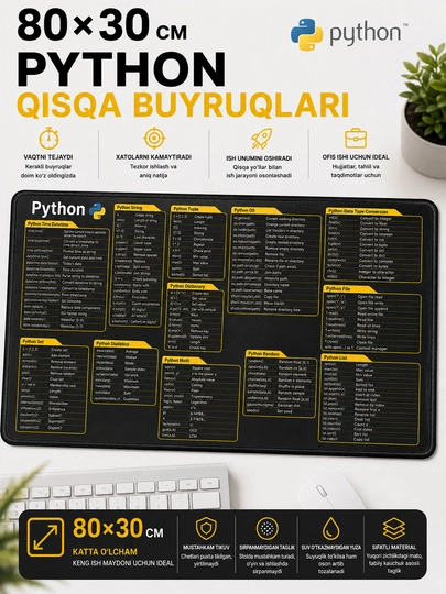 Katta kompyuter kovrik 80x30, gaming mouse pad va klavishli kompyuter gilamcha - 