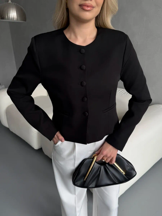DEFNE ayollar uchun qisqa oversayz blazer - 