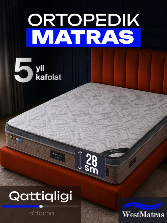 Royal Sleep – ikkitomonlama prujinasiz ortopedik matras, 28 sm, matraslar