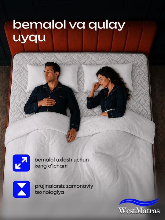 Royal Sleep – ikkitomonlama prujinasiz ortopedik matras, 28 sm, matraslar