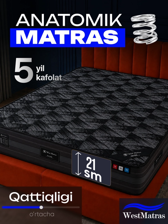 WestMatras Mustaqil purjinali matras (21 sm) – anatomik matraslar - 