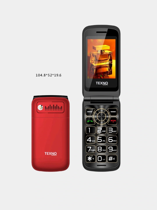 Texnomax R88 tugmali qo'l telefoni, yorqin ekran va kuchli batareya