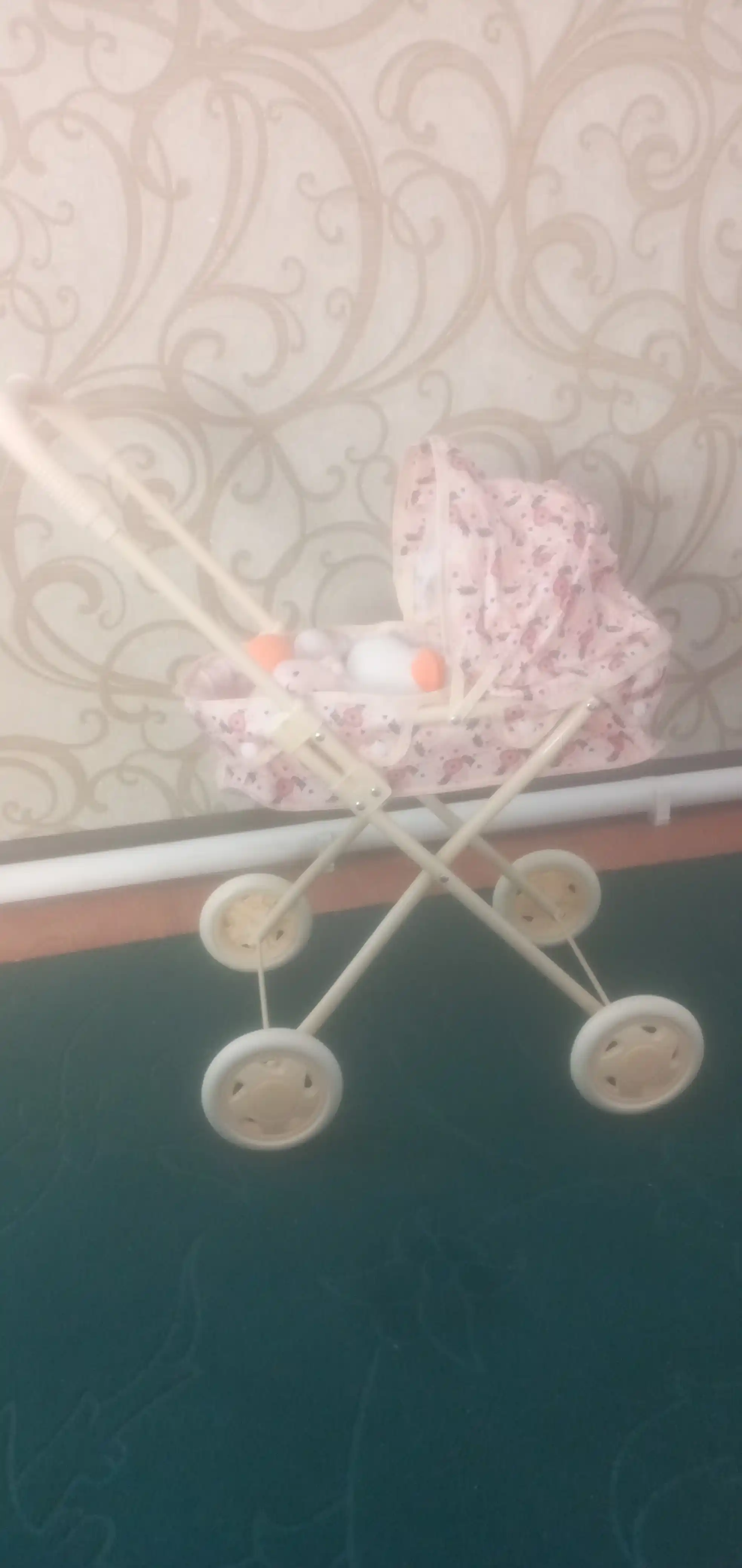 Кукольная коляска для девочек, игрушечная, сумка, корзина, металлический каркас