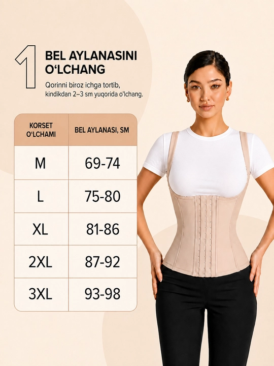 Ayollar uchun bel va qorin tortuvchi korset, ayollar korreksiyalovchi ichki kiyimi, bandaj