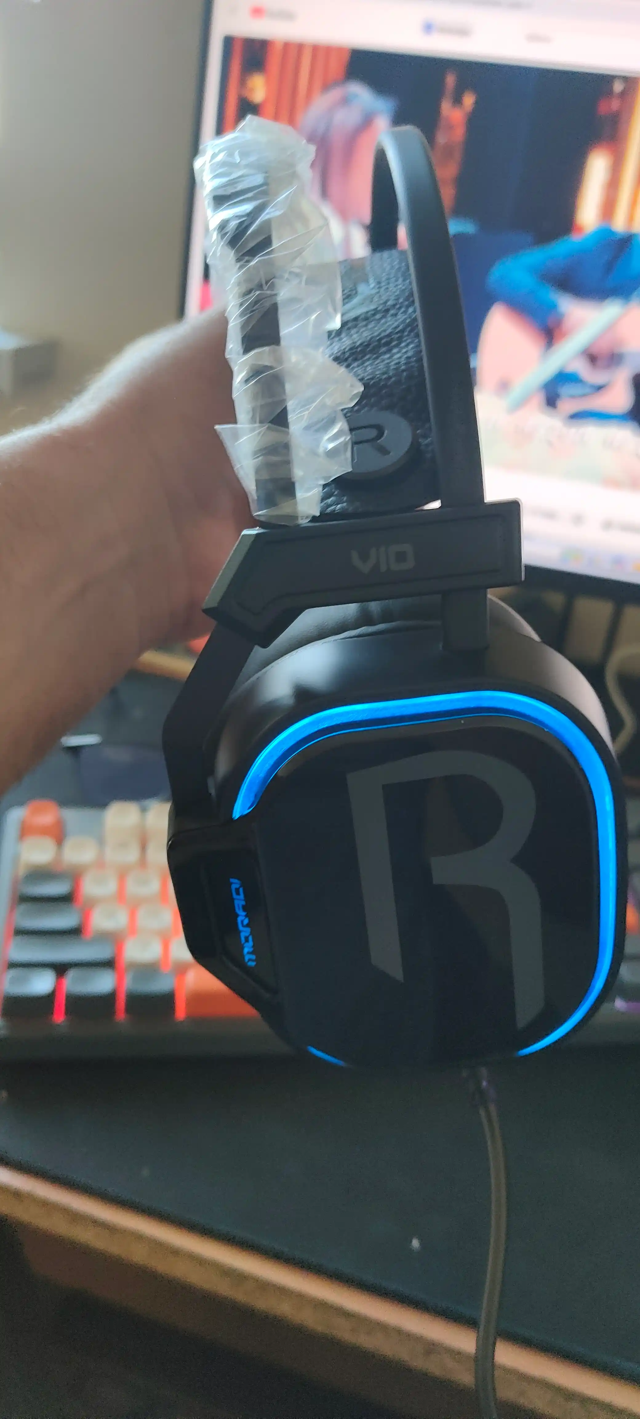 Игровые наушники Moradi V10, с RGB подсветкой и микрофоном