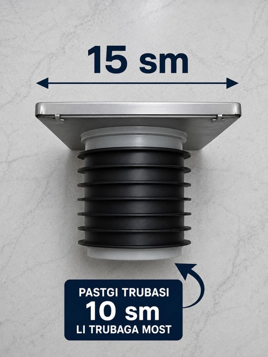 Polga o‘rnatiladigan trap, drenaj trap, 15x15 sm o‘lchamdagi trap - 