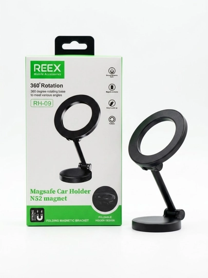 REEX Avtomobil uchun MagSafe magnetli telefon ushlagichi 360 RH-09 qora - 