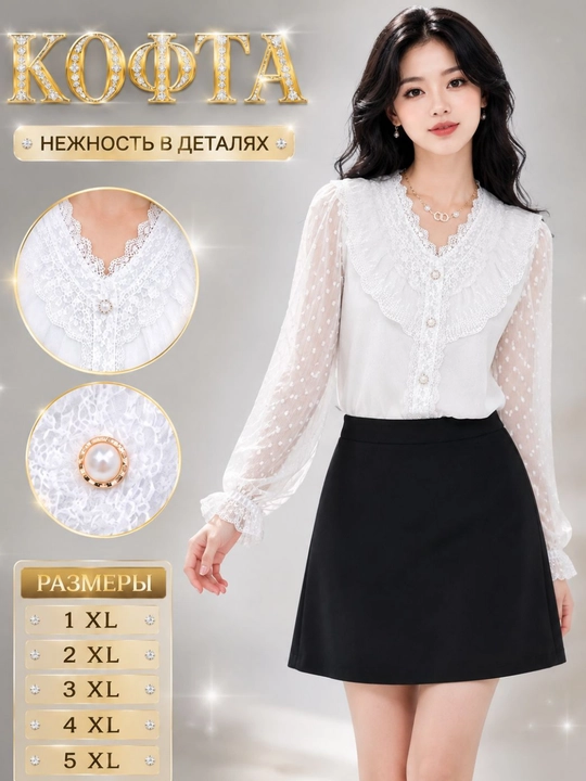 Ayollar va qizlar bluzkalari, ishga mos, M, L, XL o‘lchamlarda