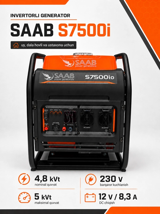 SAAB S7500io benzinli invertor generatori