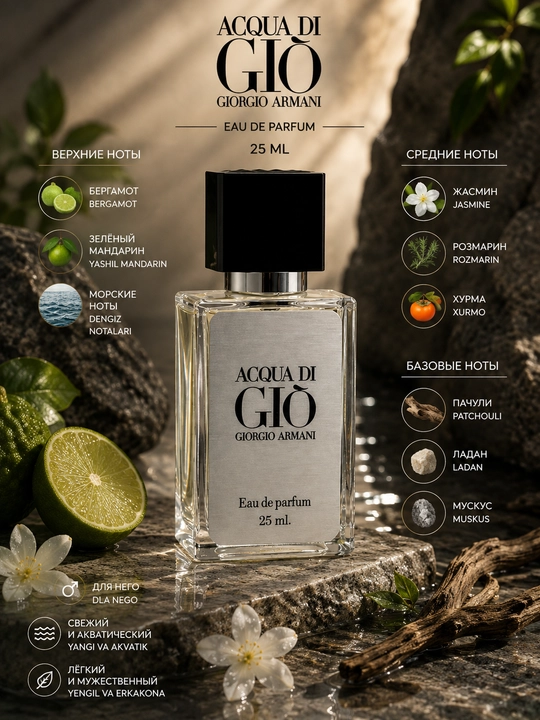 Giorgio Armani Acqua di Giò erkaklar parfyum suvi, Eau de Parfum, 25 ml
