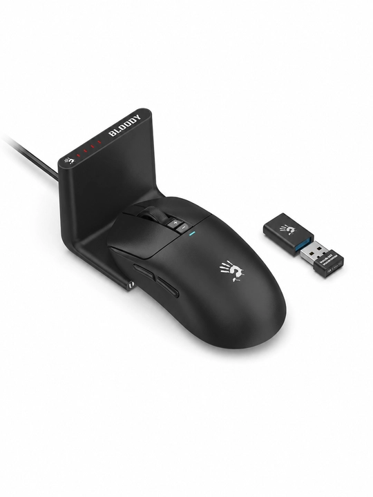 Bloody R72 Pro Duo - simsiz o‘yin sichqonchasi, 26000 CPI, 1000 Gs, quvvatlash stansiyasi