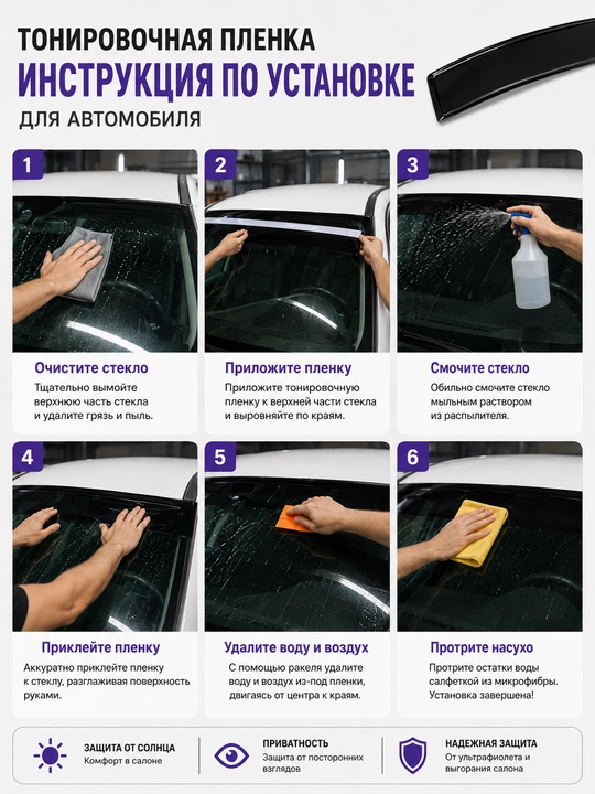 Тонировочная плёнка для автомобиля Armolan, чёрная, 76 см × 3 м, 120%
