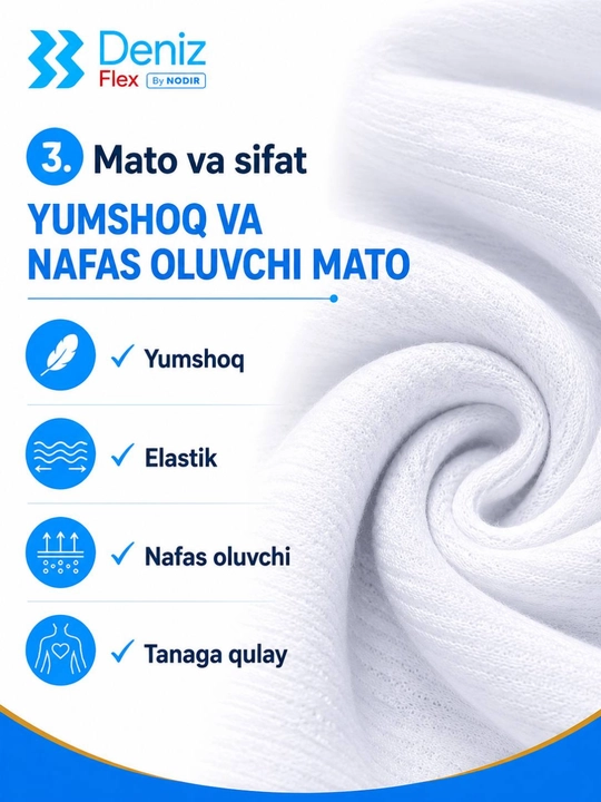 Bel bandaji va oyoq bandaji, elastik paxtali komplekt, Deniz Flex By NODIR, XL,XXL,XXXL