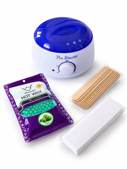 Pro Wax100 4 tasi 1 da depilyatsiya to‘plami — voskoplav, mum, tasma va shpatellar