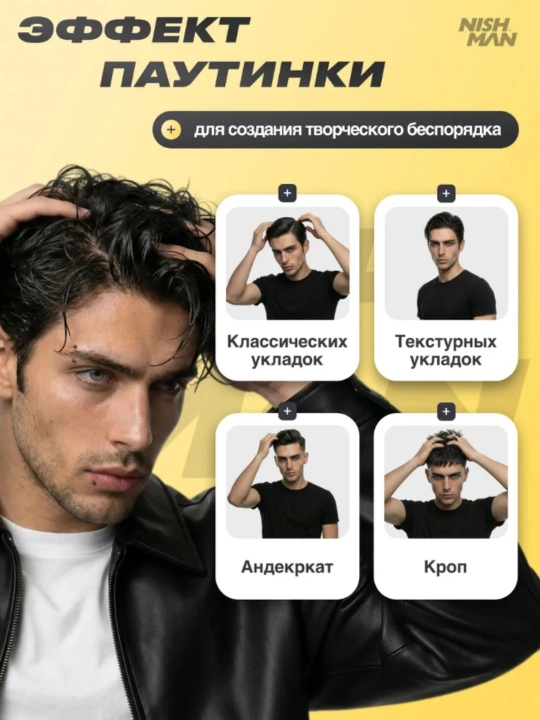 Воск-паутина для волос Nishman  S1,S2,S3,S4,S5,S6, стайлинг для укладки, 150 мл