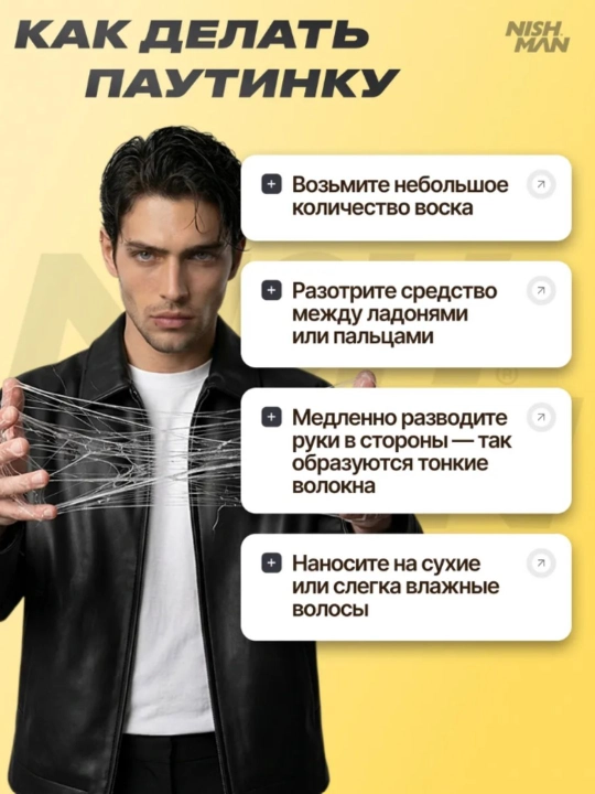 Воск-паутина для волос Nishman  S1,S2,S3,S4,S5,S6, стайлинг для укладки, 150 мл