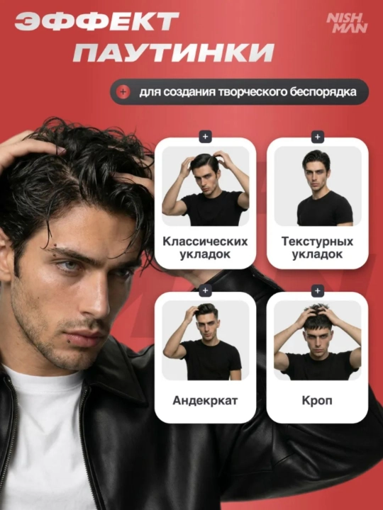 Воск-паутина для волос Nishman  S1,S2,S3,S4,S5,S6, стайлинг для укладки, 150 мл