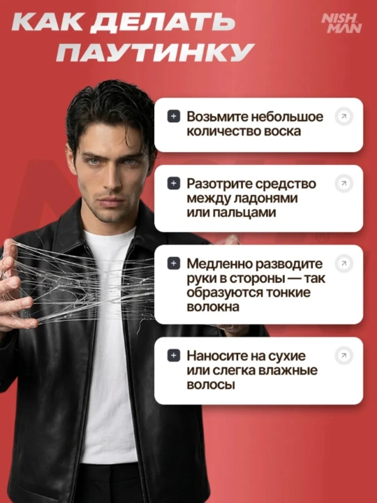 Воск-паутина для волос Nishman  S1,S2,S3,S4,S5,S6, стайлинг для укладки, 150 мл