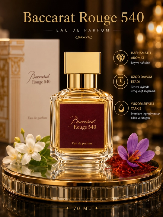 Парфюм Baccarat Rouge унисекс для женщин и мужчин, Eau de Parfum восточный аромат, 70 мл - 